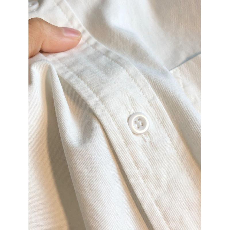 Повседневная женская рубашка Удобная и универсальная модная блузка наизнанку Свободная тонкая блузка Белая рубашка Женский темперамент Элегантный модный топ