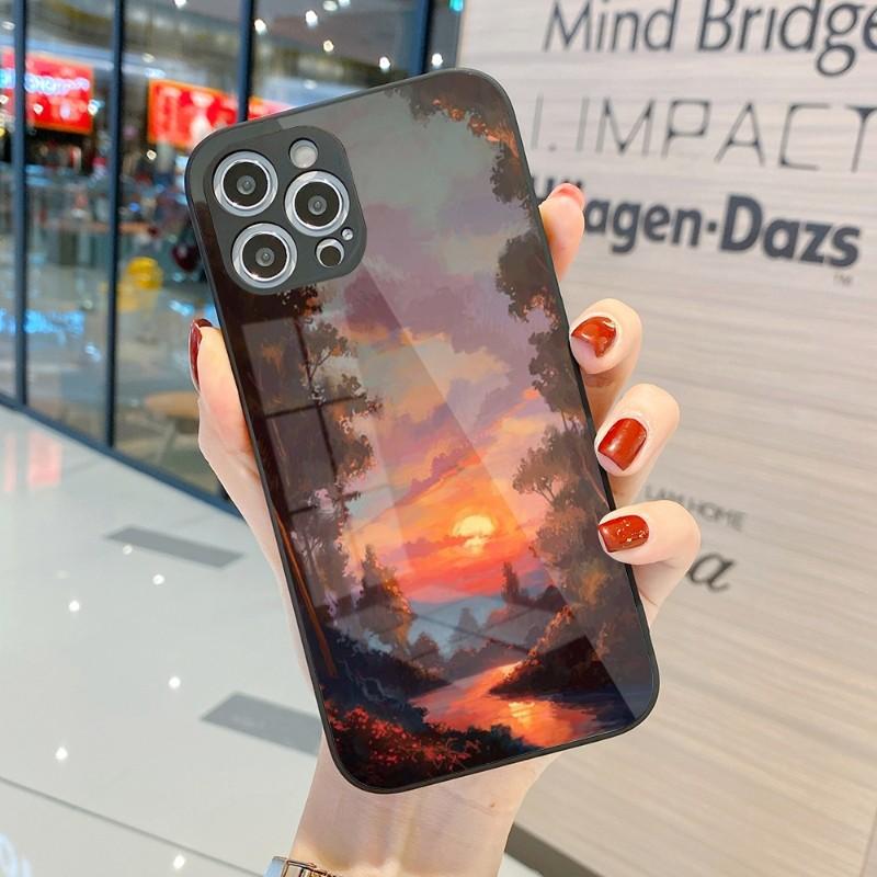 Крутой чехол для телефона с живописью для iPhone 14 13 12 11 Pro Max X XR XS 8 7 Plus, цветной чехол для телефона из жидкого стекла