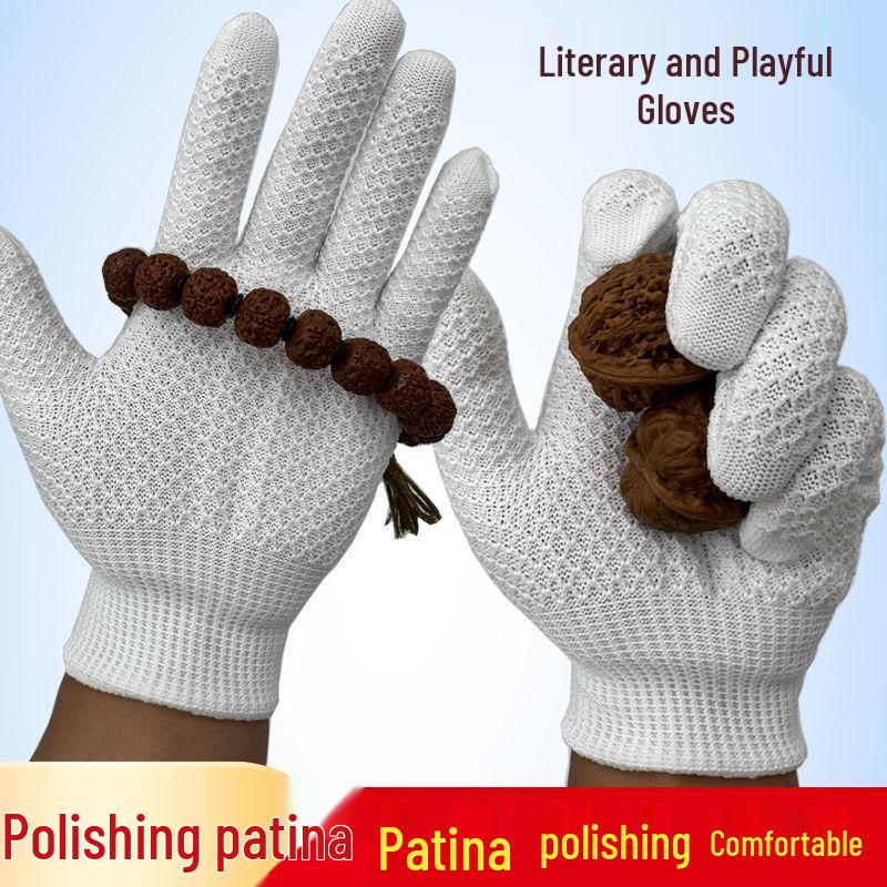 Pineapple Pattern Breathable Non-Slip Nano Nylon Gloves for Bead Polishing and Wear-Resistant Patina Bodhi.