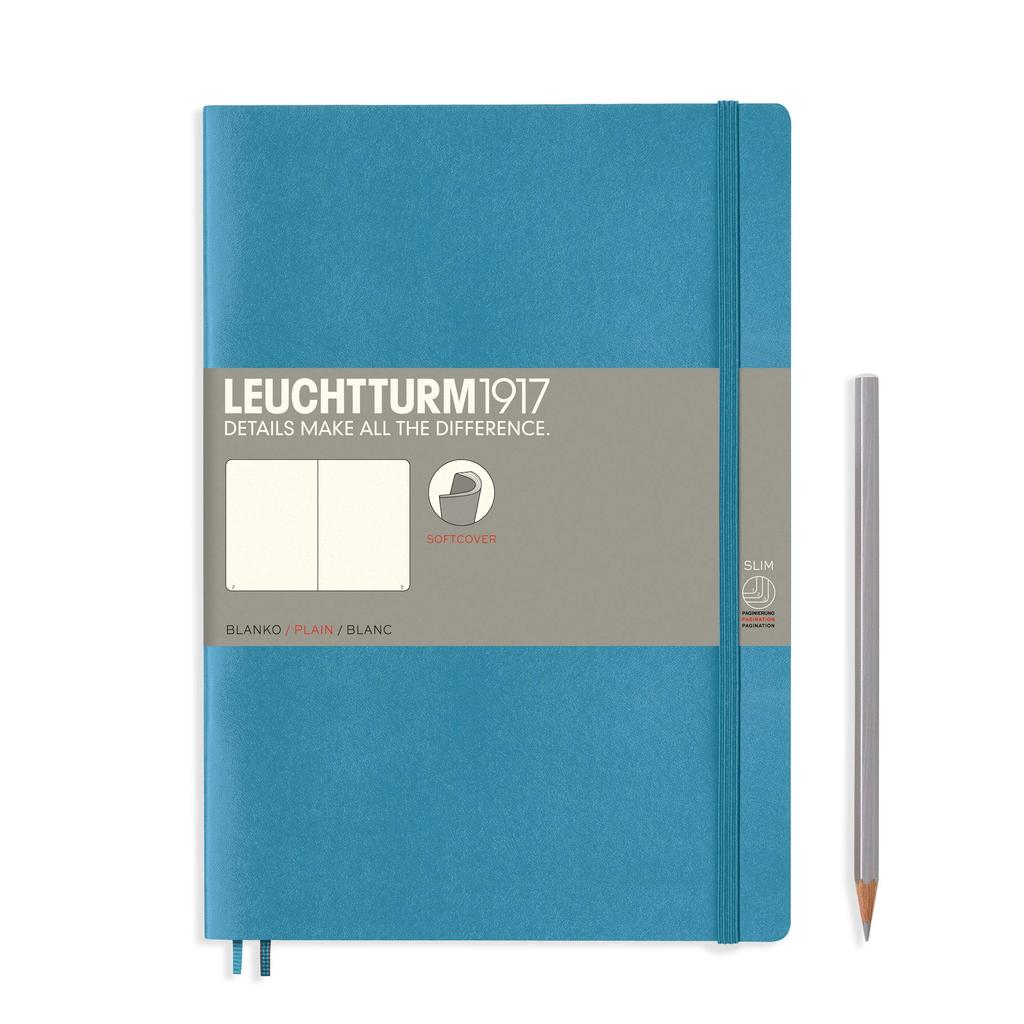 Блокнот Leuchtturm Nordic Официально Импортированный, B5, Без линовки, Мягкая обложка, Синий, 355299,