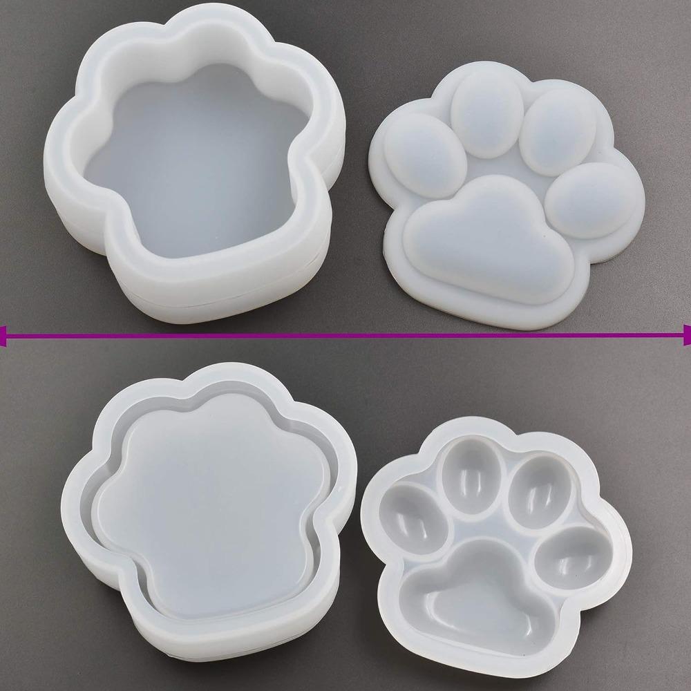Силиконовый Силиконовый Форма для банки Форма для банки с кошачьей лапой с крышкой Подарок Эпоксидная форма Сделай сам