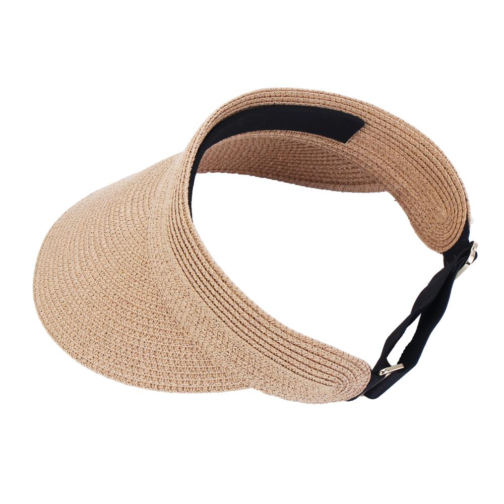 Летняя сворачивающаяся пляжная соломенная складная кепка с защитой от УФ-лучей, шляпа-козырек от солнца, женская шляпа с широкими полями