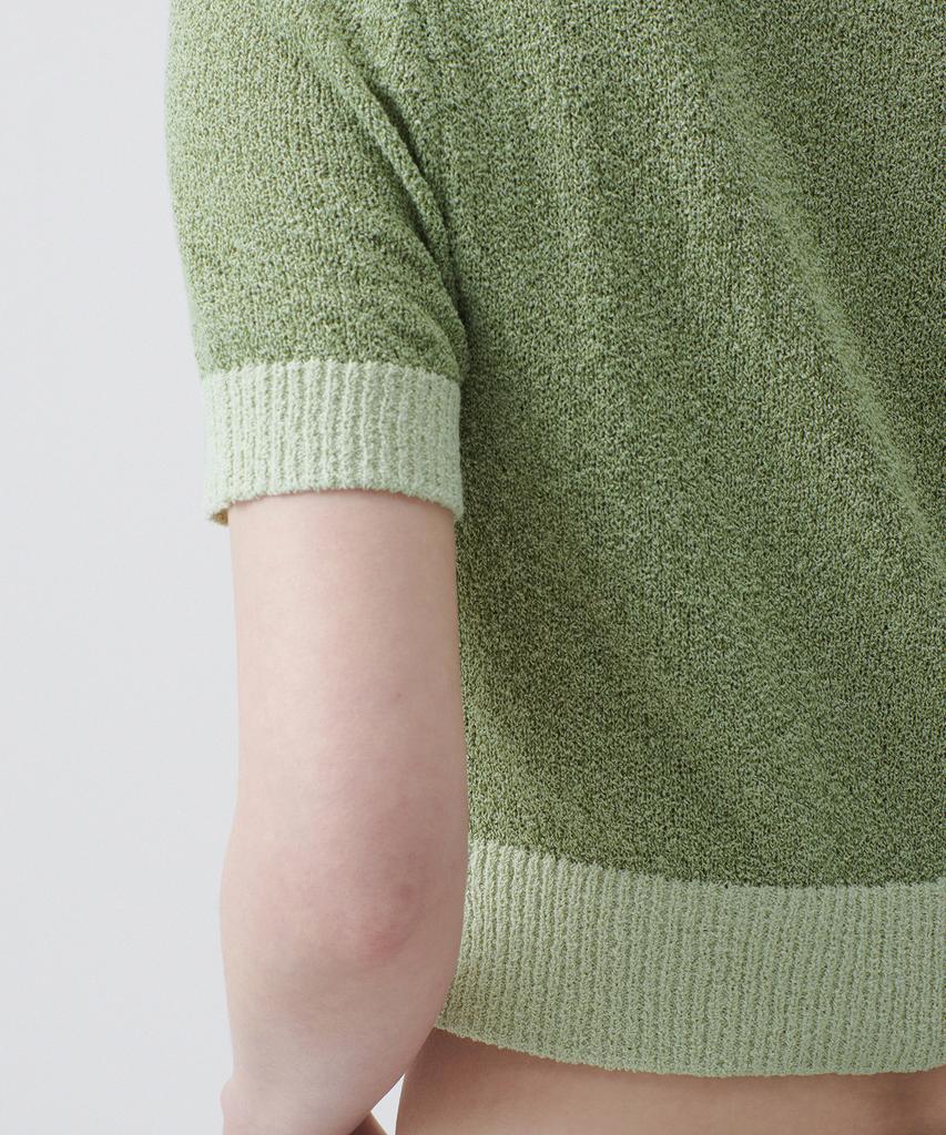 MUSINSA STANDARD WOMAN Women'S Boucle Knitted Polo Shirt [Green]