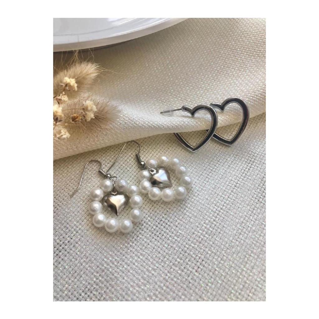 Женские серебряные серьги-сердечки, бижутерные серьги, серьги-сердечки