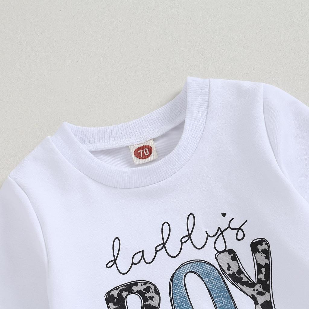 Комплект штанов для маленьких мальчиков, толстовка с длинными рукавами и круглым вырезом с буквенным принтом, 6 мес, 12 мес, 18 мес, 24 мес, 3 года, однотонные/камуфляжные спортивные штаны, одежда для младенцев