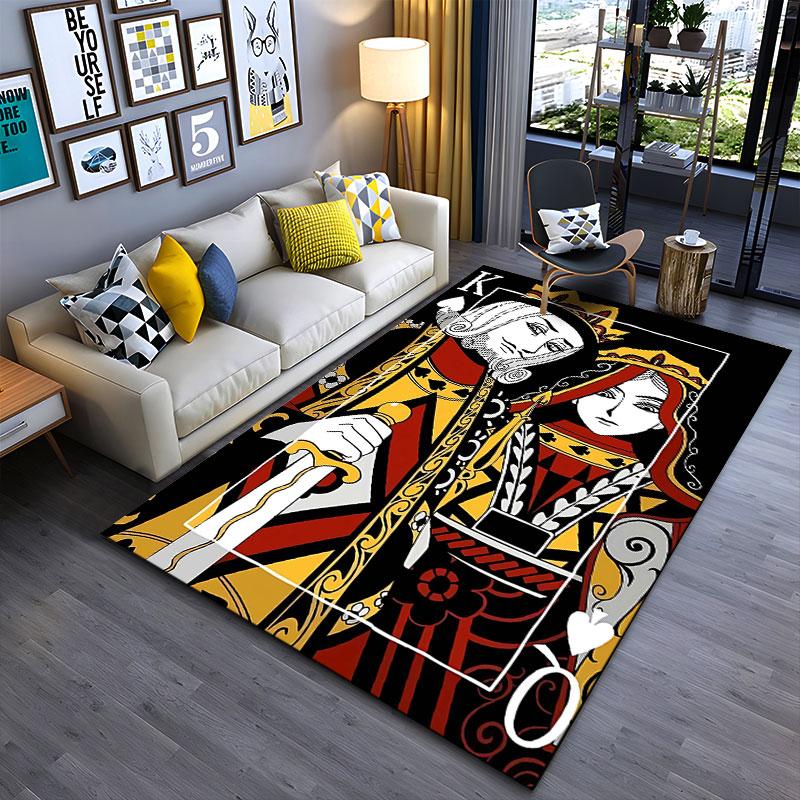 King and Queen Playing Card Design suitable as a non-slip mat for the living room or bedroom sofa