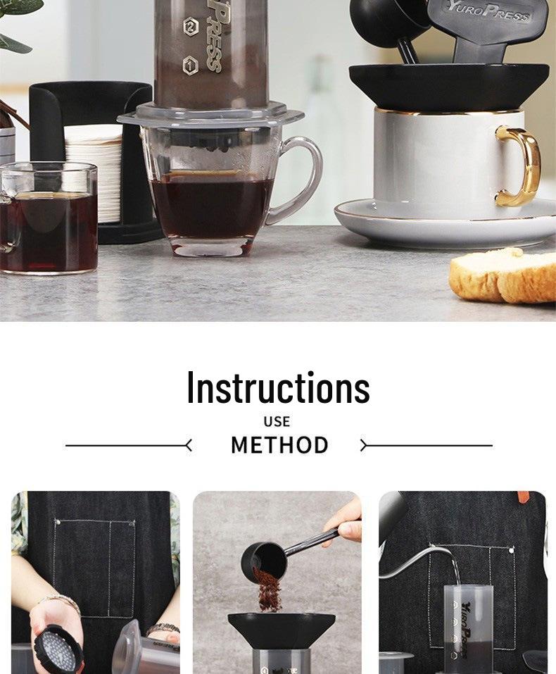 Портативная уличная френч-пресс кофеварка с ручным прессом Aeropress и набором фильтровальной бумаги