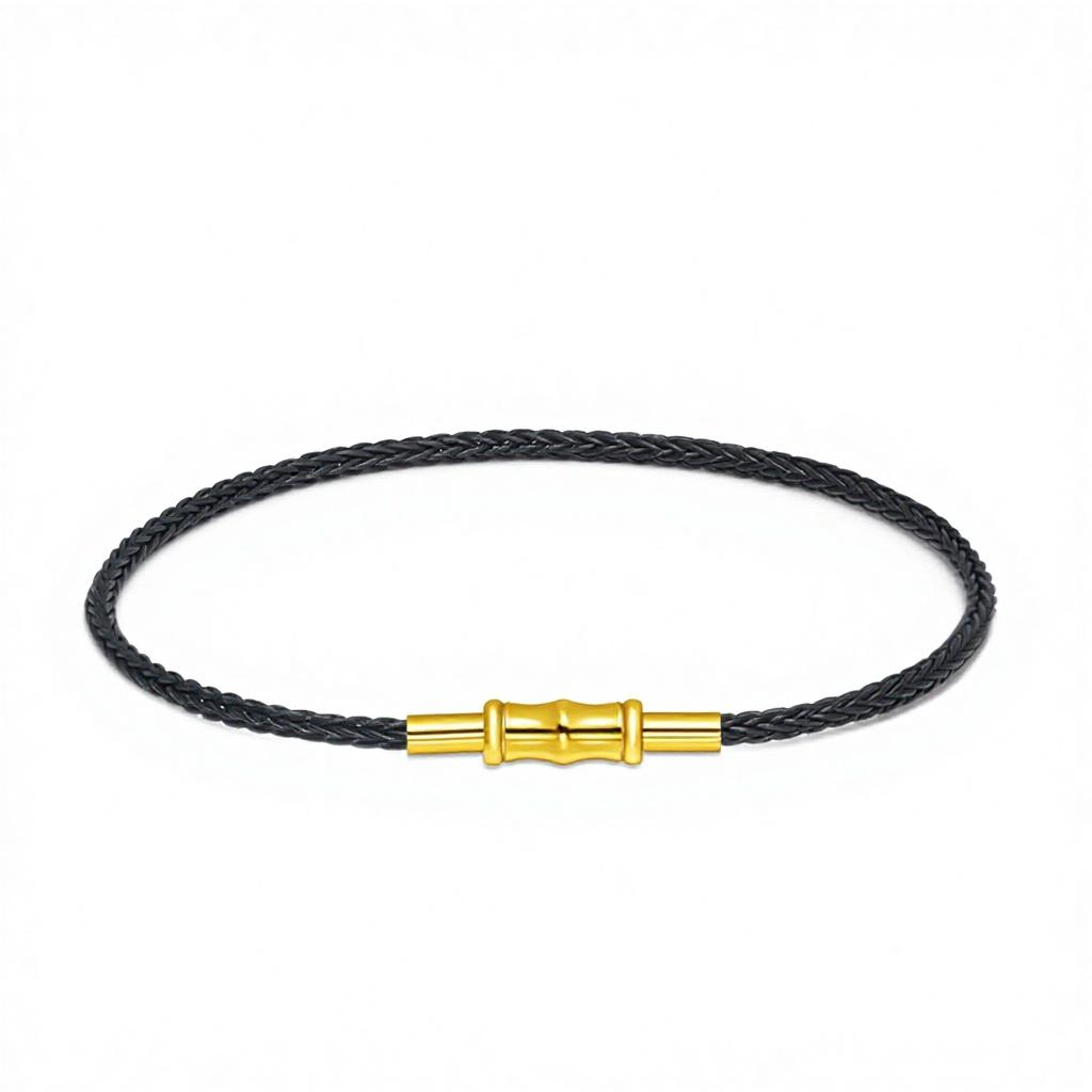 XD MB233 Waterproof Alloy Steel Wire Rope Bracelet Red Zodiac Year Fortune Beads Silver/Gold Plated Leather Cord Small Unisex