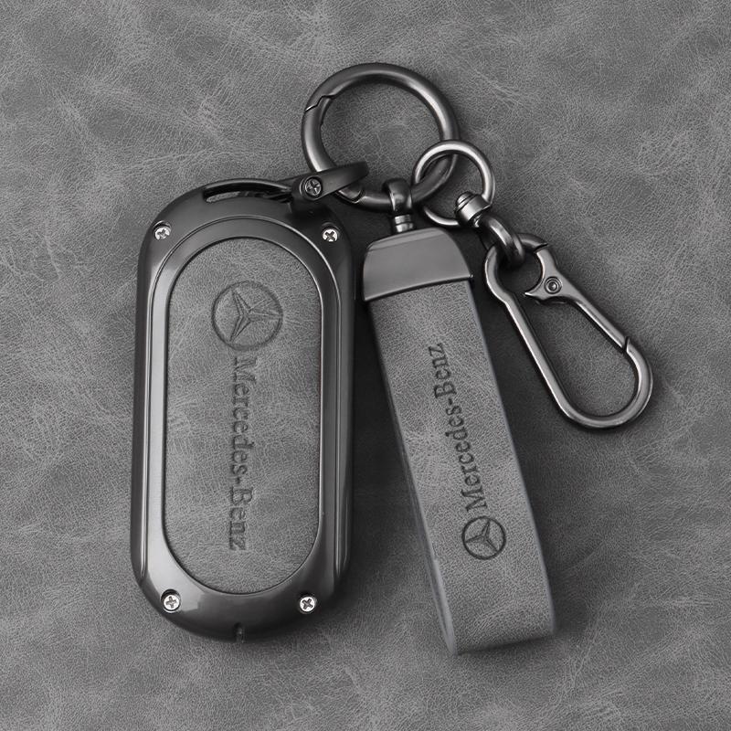 New 2025 Zinc Alloy Leather Car Key Case Cover Bag For Mercedes Benz A C E S G Class W177 W205 W213 X167 W222 CLA GLE GLB GLS AM