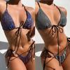 Women's Glitter Bikini Sexy Strappy Beach Swimsuit