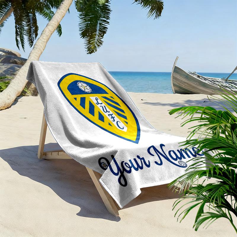 Custom Name Leeds United F.C. Print Beach Towel, Large Soft Quick Dry Towel for Beach Camping Swimming -HE61