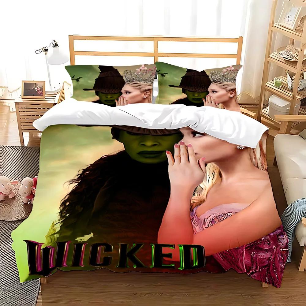 W-Wicked Movie Witch Bedding Set Duvet Cover Set King Queen Twin Double Size Comforter Cover Set For Home Decor With Pillowcase