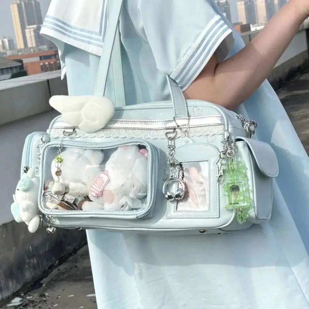 Y2K Новая Концертная Сумка Ita Bag JK Большой Вместимости Наплечная Сумка Милая Девушка Прозрачный Рюкзак Выставка Дисплей для Значков DIY Сумка Через Плечо