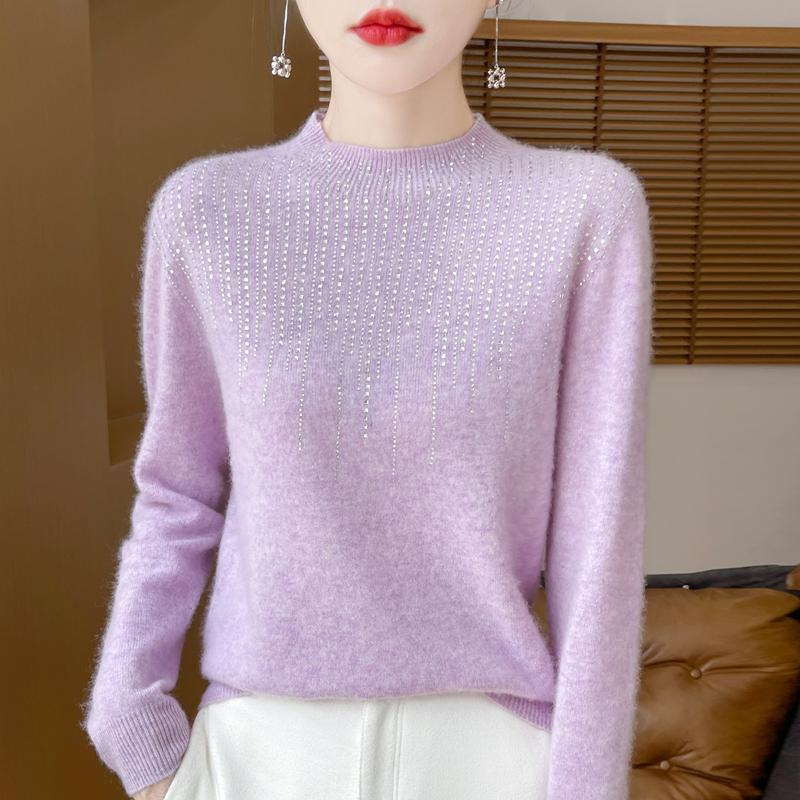 Женский кашемировый свитер Qinghe Cashmere 30% кашемир 70% шерсть Осень и Зима Пуловер Теплый и Модный