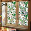 Floral Pattern Window Film UV Resistant Window Privacy Film Removable Rainbow Decals Privacy Static Clings for Living Room Bedroom Decor