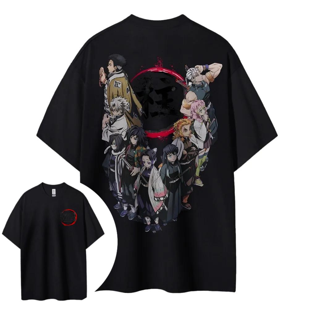 Demon Slayer Hotblooded Animation Shortsleeved Mens and Womens Same Comfortable Shortsleeved Couples Clothing Casual Top