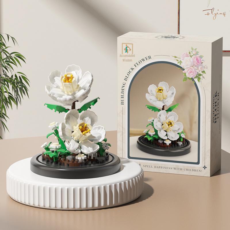 Valentine's Day Eternal Rose Bouquet: Compatible with Lego China Building Blocks, Flower Plant Potted Children's Toy