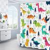 Мультяшные Животные Занавески для Душа Милые Динозавры Рыбы Смешные Кошки Собаки Отпечатки Лап Декор Аксессуары для Ванной Тканевые Занавески для Ванны