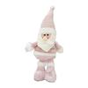 Pink Sequin Poseable Doll Christmas Snowman Santa Reindeer Winter Window Decoration Plush Hat Scarf Indoor Holiday Decor