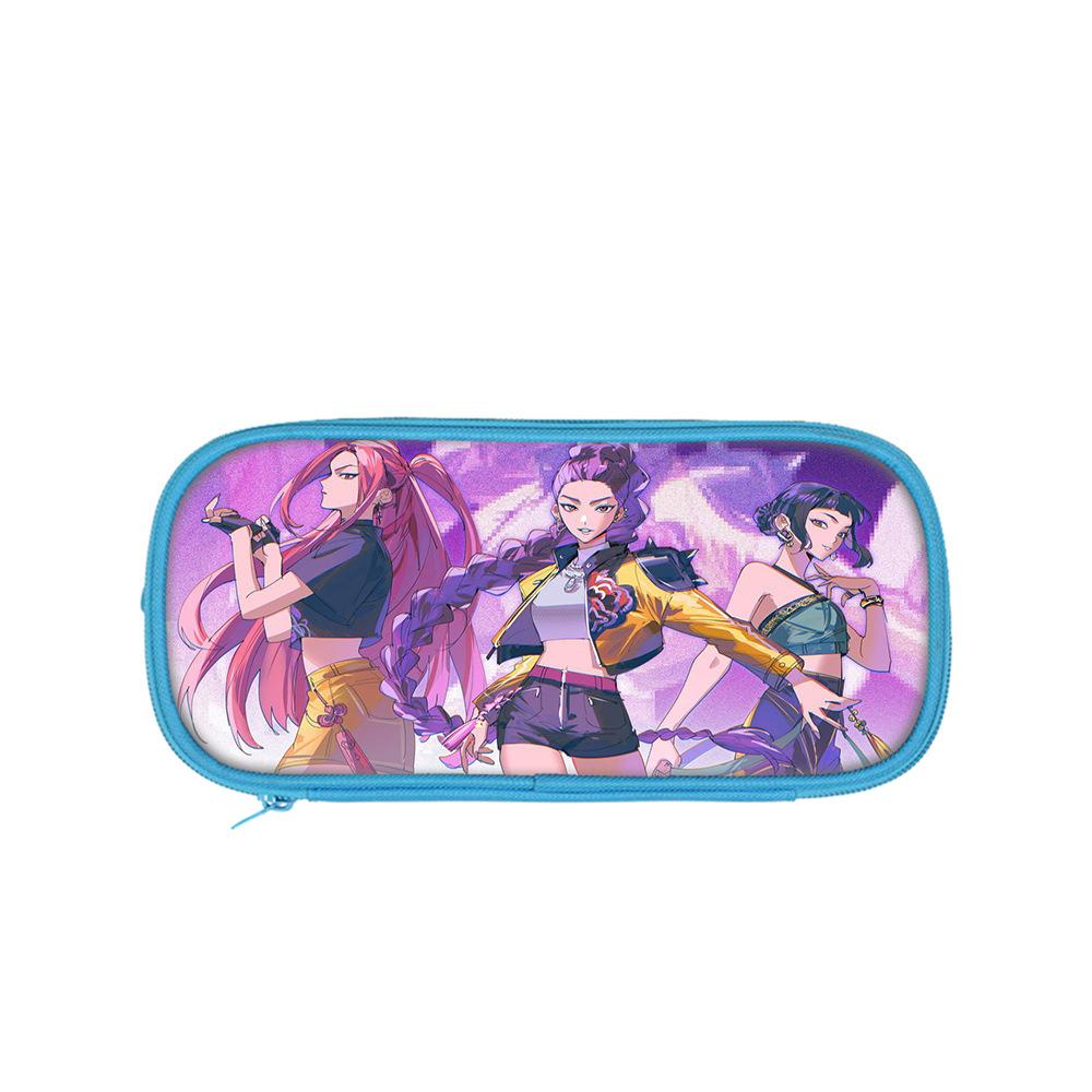 Студенческий синий двухслойный пенал K-pop охота на ведьм женская группа студенческий органайзер для хранения канцелярских товаров сумка для карандашей