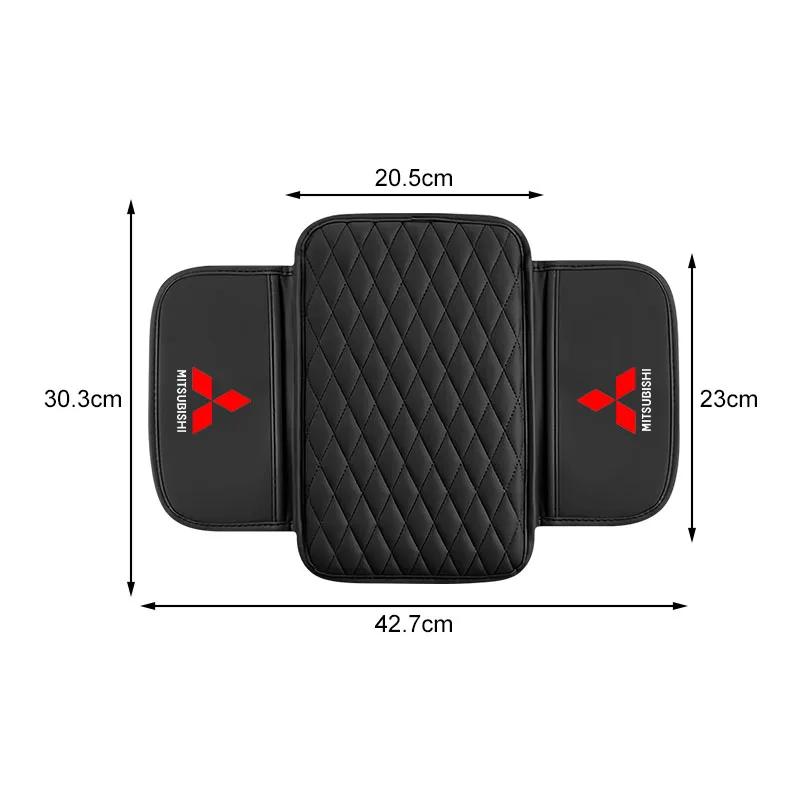 1Pcs Leather Auto Consoles Car Armrest Cushion with Storage Car Sticker For Mitsubishi Outlander Lancer 10 ASX RALLIART Eclipse MF8