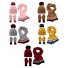 3Pcs/Set Women Winter Hat Scarf Gloves Set Plush Ball Decor Elastic Knitting Hat Long Scarf Touch Screen Gloves Set