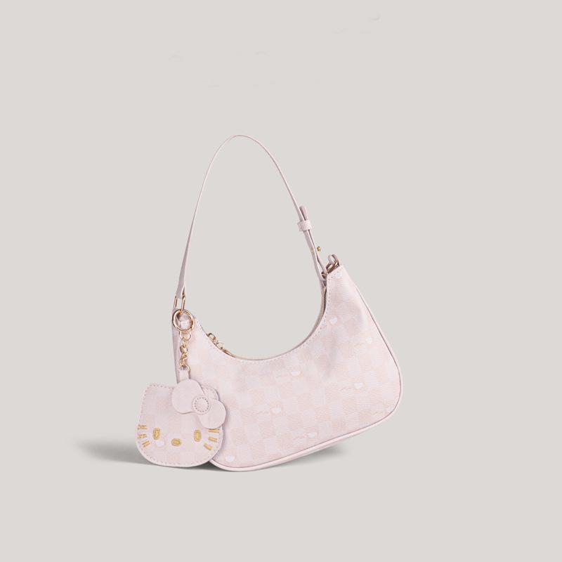 Cute KT Cat Crescent Armpit Bag Korean Chic Single Shoulder Crossbody Bag for Women KTB