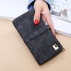 New Fashion Women Wallets Drawstring Nubuck Leather Zipper Frosted Wallet Woman's Long Design Purse Two Fold More Color Clutch
