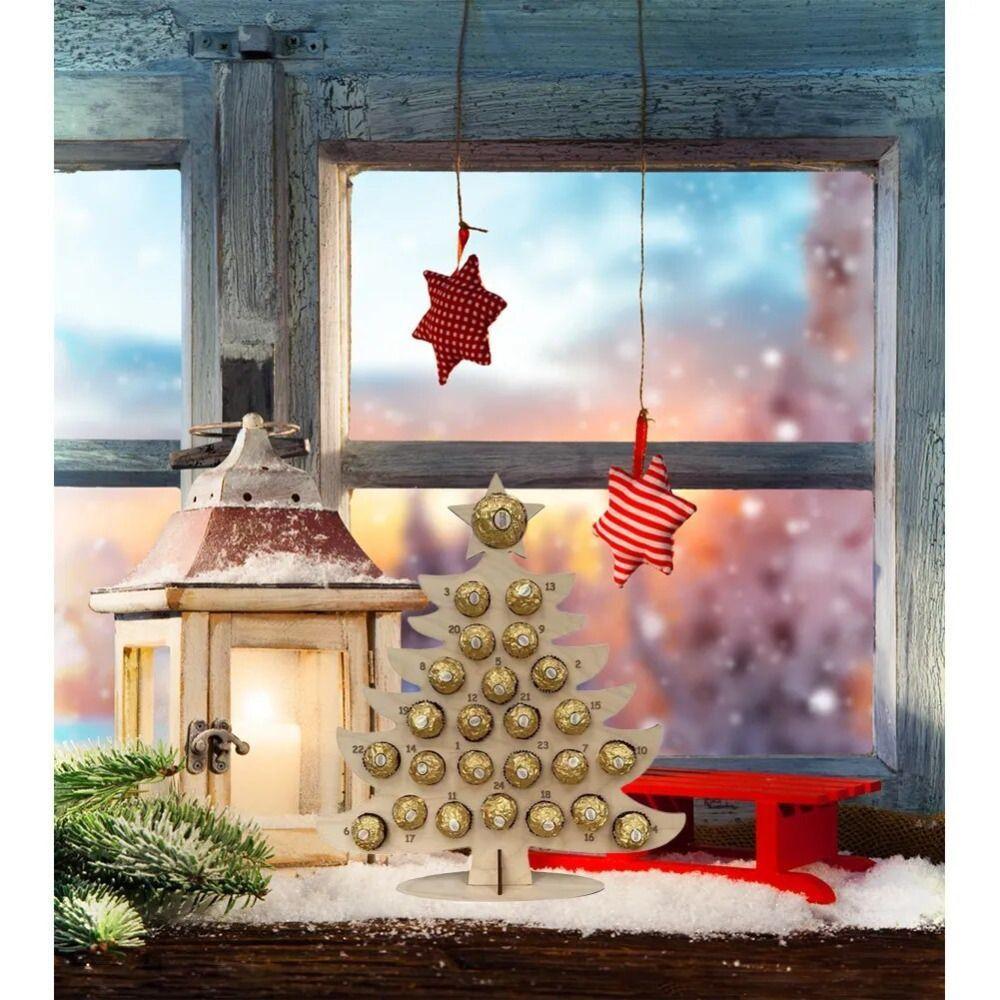 Countdown Christmas Elk Chocolate Stand Xmas Tree/Elk Shaped Chocolate Candies Display Rack Party