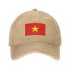 Vietnam Flag Yellow Star Asia Unisex Style Baseball Cap Souvenir Distressed Denim Hats Retro Outdoor Unstructured Soft Snapback