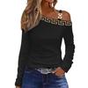 Womens Long Sleeve Blouse Shirts Solid Color Pullover T-shirts Sexy Off-shoulder Y2k Top