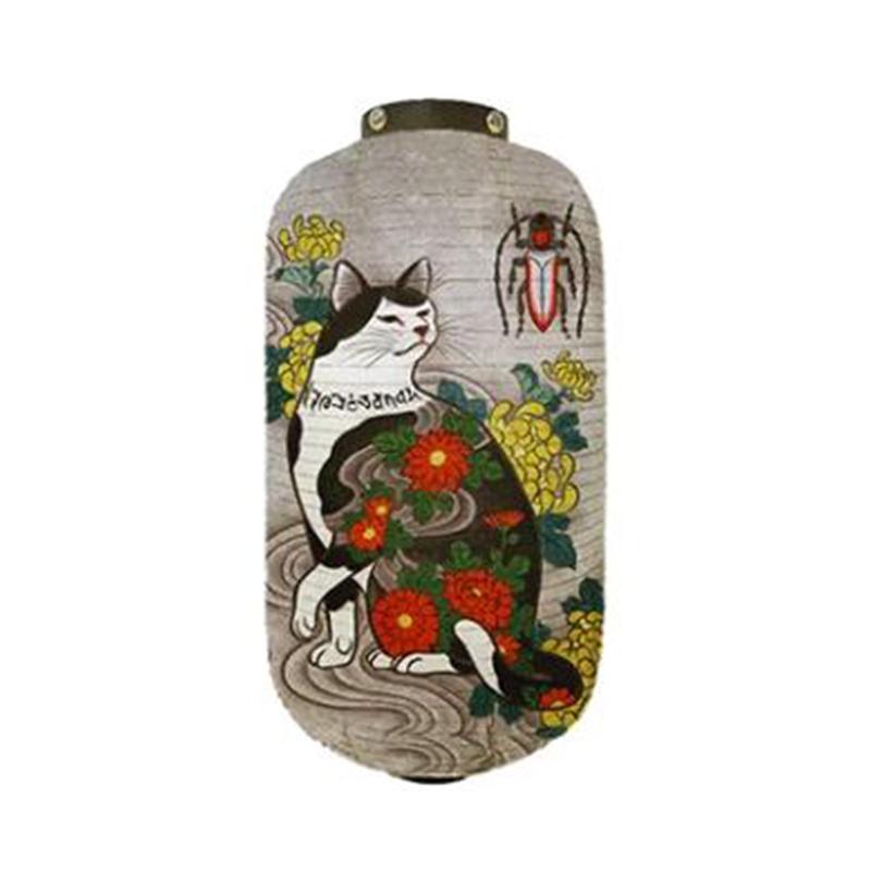 Japanese Style Samurai Cat Hanging Lamp Party Decor Gothic Samurai Cat Lantern Restaurant Izakaya Sushi Shop Advertising Sign