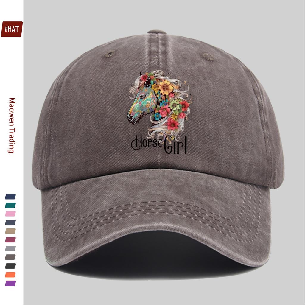 pc pcs Horse  Floral Print Trucker Hat Suitable for Dating Outdoor Sports Beach Vacations Fishing Cycling Parties  Adju