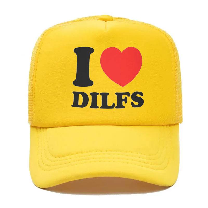Custom I Love Dilfs Baseball Cap Unisex Women Adjustable Trucker Hat Outdoor Snapback Caps Summer Hats caps for Unisex trucker hat