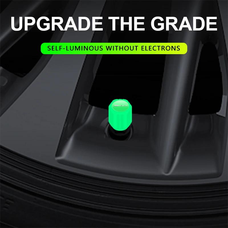 4Pcs Luminous Car Tire Valve Caps Badge Emblem Auto Accessories for Mercedes Benz New B/C/E CLA GLA GLC GLK Class A Class C200L AS1