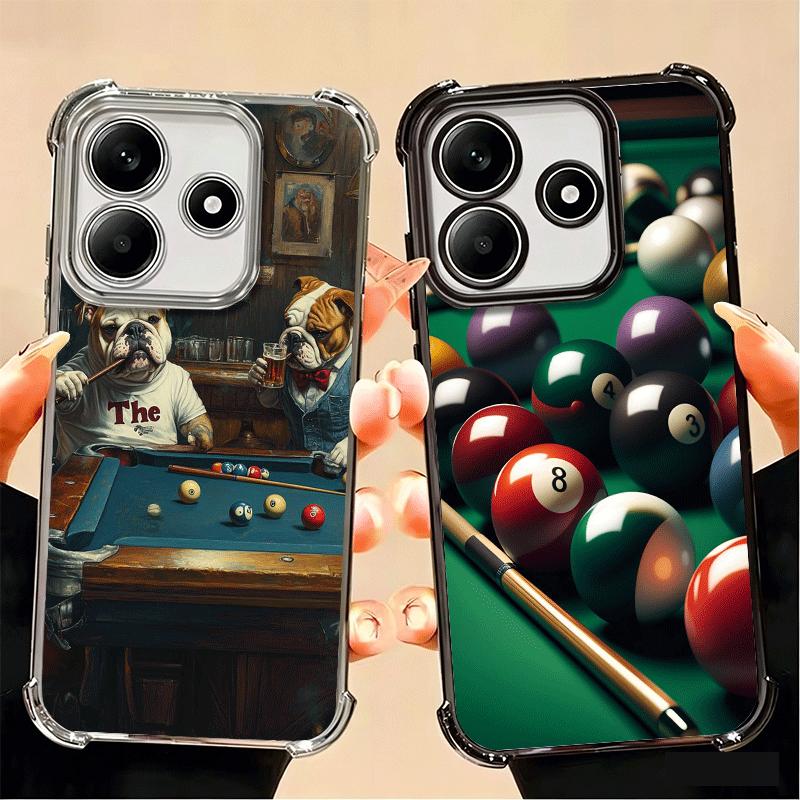 Мяч для бильярда № 8 Мягкий чехол для телефона для Xiaomi Poco X7 X8 Pro Max X6 X5 X3 F8 Ultra F7 M8 M7 M5S Redmi 15C 15A 15 14C 13C