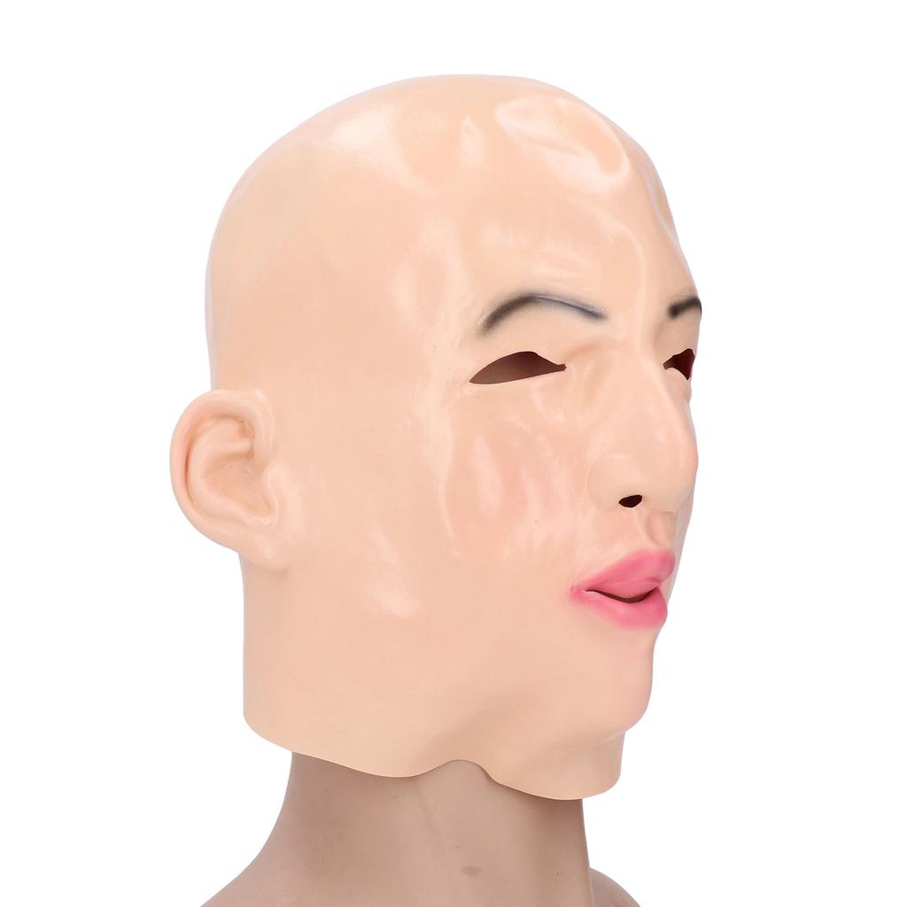 Полная голова женщины из латекса с реалистичными отверстиями для глаз, реалистичное женское лицо из латекса для косплей-вечеринки Cro