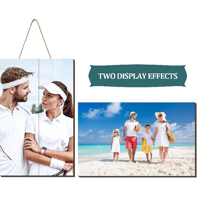 Blulu Sublimation 2025 Personalized Picture Frames Heat Transfer Wood Blanks Photo Frames Wall Mounting Photo DIY Birthday Anniversary Decor 12 x 8