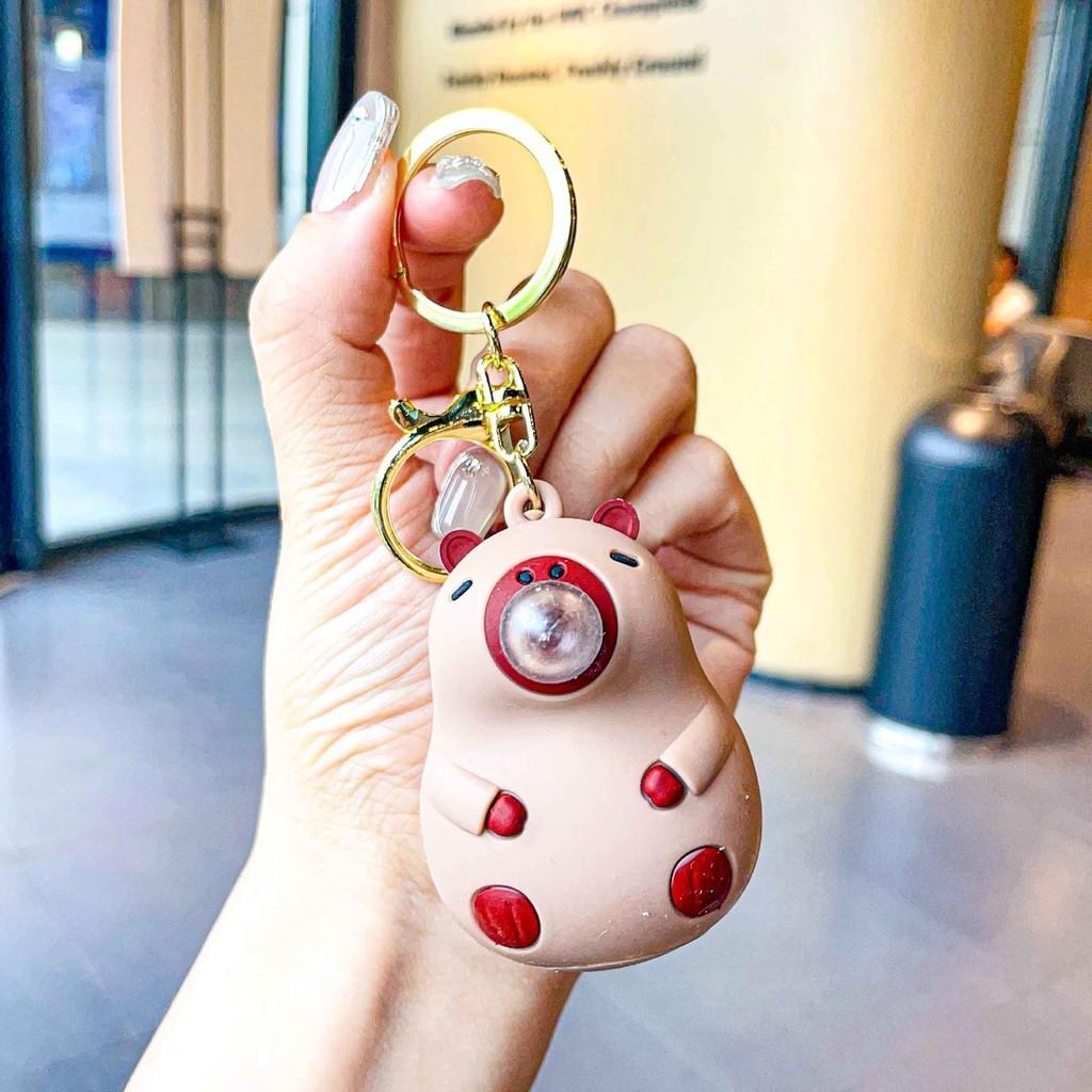 Cute Capybara Dudu Bubble Keychain Durable Silicone Gift For Women And Kids In Various Colors