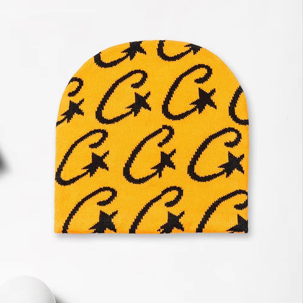 Модная хип-хоп шапка для женщин, жаккардовая вязаная шапка с зимним звездным узором, теплая шапка для улицы, подходит для Рождества