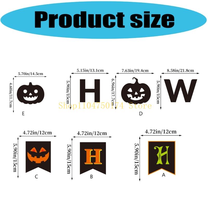 1Set Happy Halloween Banners with Pumpkins Sign Halloween Party Decorations Halloween Banners Hanging Party Supplies top sale