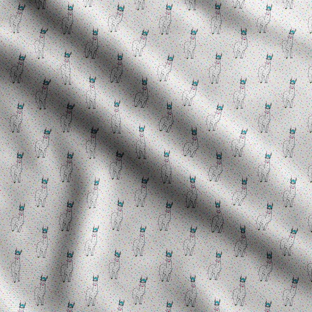 Soimoi Llama Alpaca Print,  Cotton Cambric, Quilting Fabric Sold by The Yard 42 Inch Wide, Medium Weight Cotton Fabric,