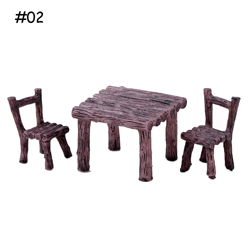 Декор Craft Мини-украшения Миниатюрный стол и стулья Сказочный сад Ландшафтный кукольный домик Аксессуары