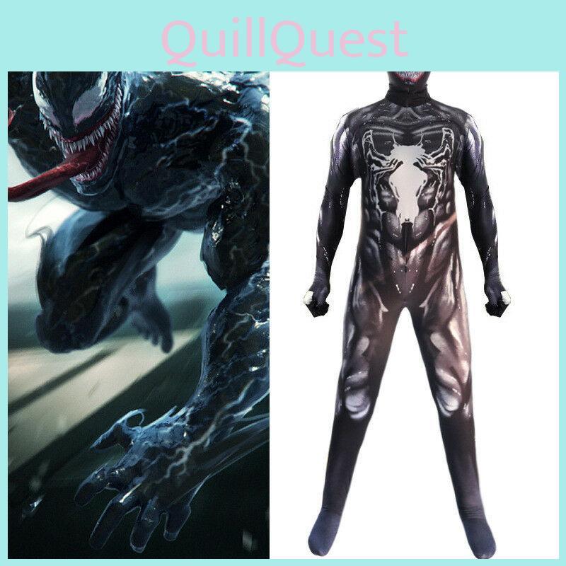 Venom Spider-man Cosplay Costume Jumpsuit With Exquisite Design And Breathable Fabric For Kids And Adults