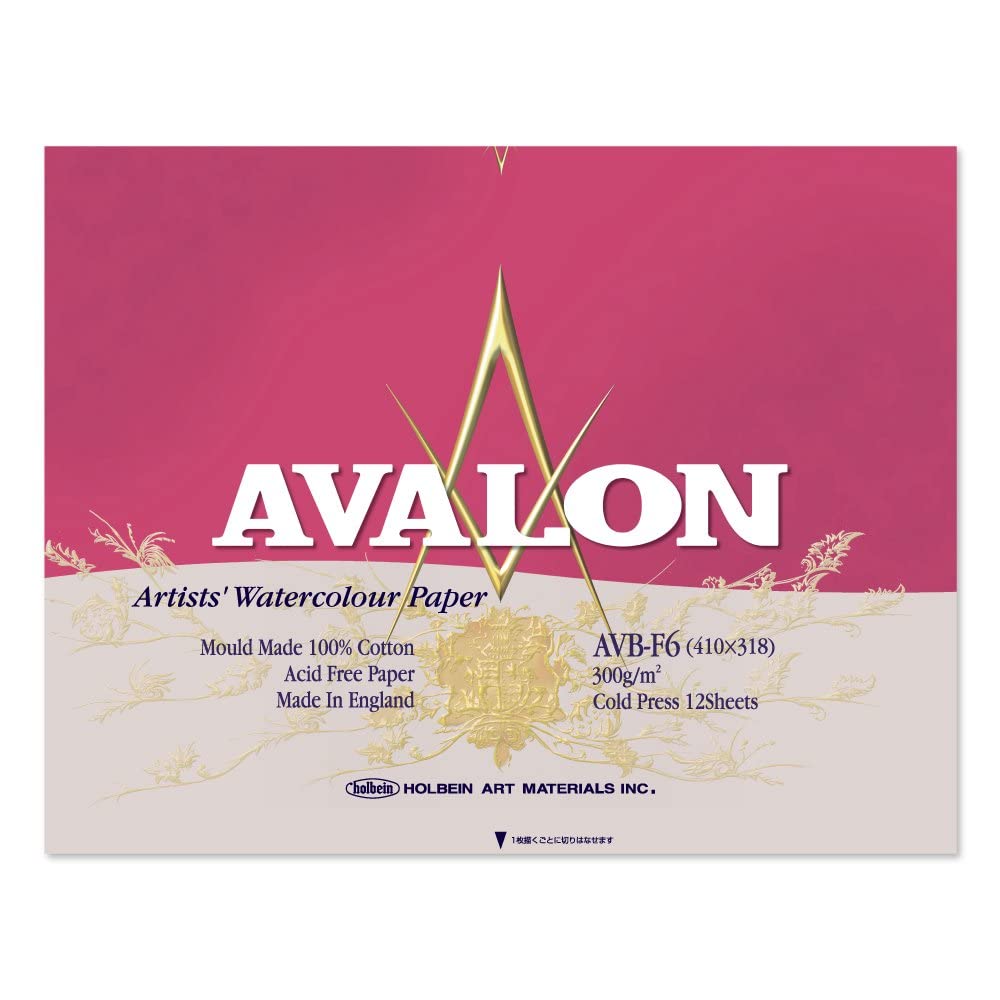Бумага акварельная Holbein Avalon AVB-F6 Среднее зерно 300г Размер F6 Блок 12 листов Переплет 271004