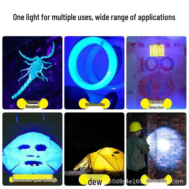 Ультрафиолетовый фонарик 395 нм из алюминиевого сплава для обнаружения металлических ID и денег