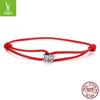 S925 Sterling Silver Spirit Snake Red Hand Rope Bracelet, Fashionable And Popular Lucky Hand Rope Hand Jewelry