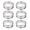6PCS Stainless Steel Mousse Cake Mold Heat-Resistant Perforated Round Tart Ring Cookies Pastry Circle Cutter Mold Baking Tools