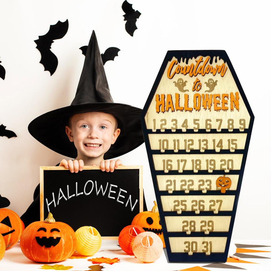 Holiday Halloween Wooden Props Decoration Countdown Sign Countdown Calendar
