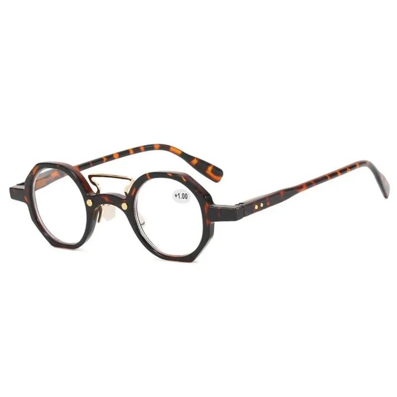 Fashionable And Trendy Small Round Frame Presbyopia Glasses With High-Definition Transparent Lenses And High-Quality Spring Legs